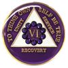 Recovery Mint Sobriety Chip AA Unity Purple Crystallized (6 Year)