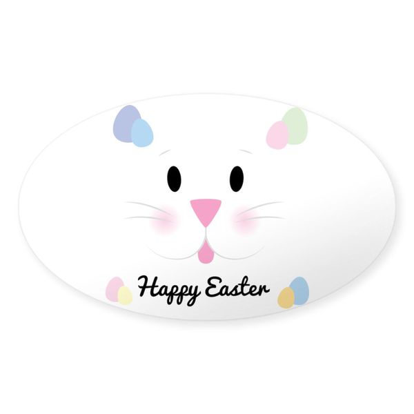 CafePress Happy Easter Sticker Sticker (Oval 50 pk)