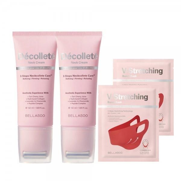 Bellasu Décolleté Neck Cream 2 Pieces + V Stretching Band Mask