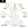 BRIGHTFROM Twist Top Applicator Bottles, Squeeze 2 OZ Empty Plastic Bottles, Refillable, Open/Close Nozzle - Multi Purpose (Pack of 3)