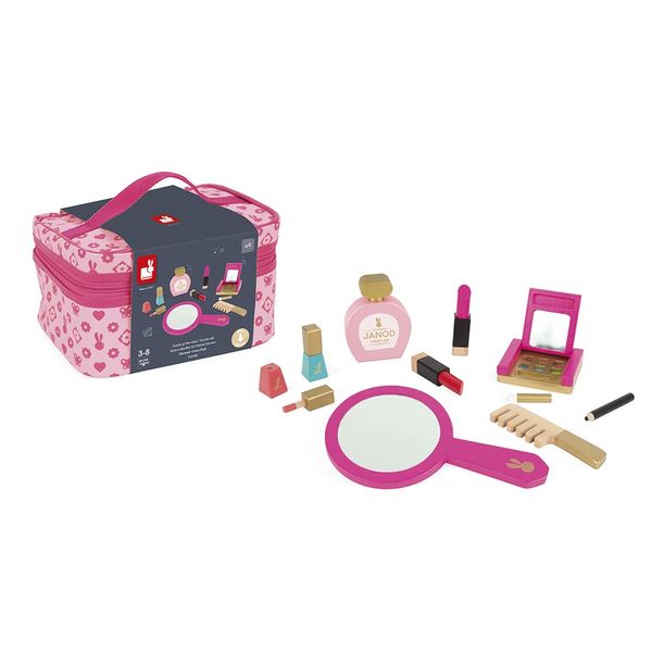 Janod Little Miss Vanity Case - 9 Piece Pretend Play Set - Ages 3+ - J06514