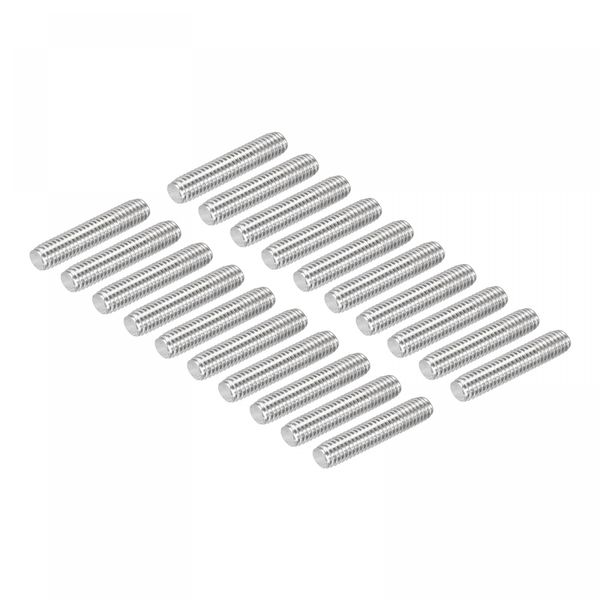 sourcing map 20 Pack M6 x 30mm Fully Threaded Rod 304 Stainless Steel Right Hand Threads Rod Bar Studs Clamps and U-Bolts