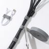 Yesmin 5M Adjustable Cable Strap,1.5cm Wide,Freely Cut Length,Reusable Nylon Fixing Strap-Grey