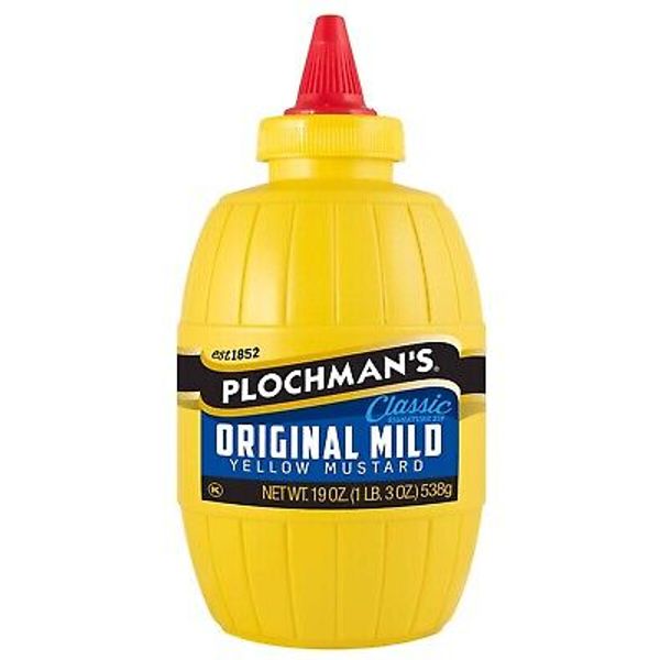 Plochman, Mild Yellow Mustard, 19 oz, Classic Squeeze Barrel