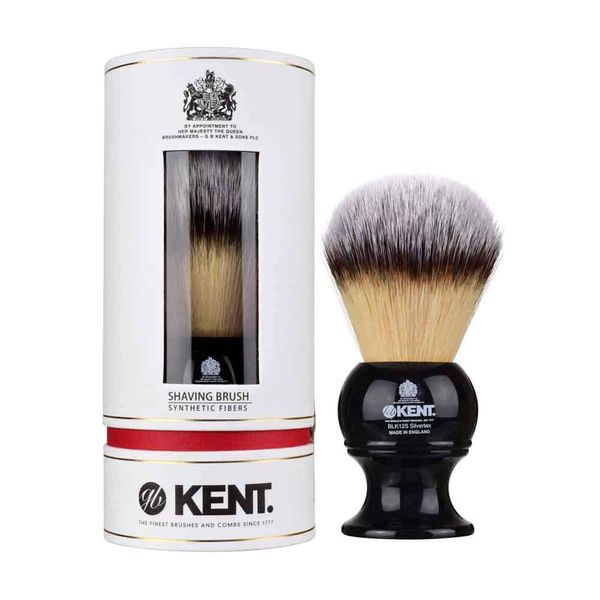 G.B.KENT Handmade Shaving Brush British Royal Purveyor Antibacterial Shaving Facial Wash Brush (King Size, Black)