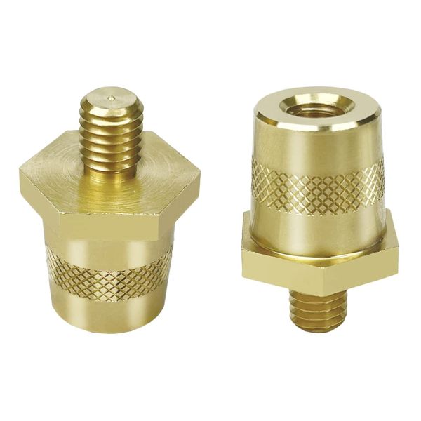 2pcs Battery Terminal Connector, Auto battery Terminal Brass Post Adapter, Top Post thread Terminal Charging Post Extender Adaptor Taper Conversion Screw Nut… (M8)