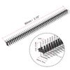 sourcing map Right Angle Header Pin 80P 2 Row 2mm Pitch Silver Tone Pin for Prototyping 4pcs