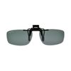 ClipFlipz Rectangular Polarised Small/Smoke Clip On Flip Up Sunglasses, Grey, S