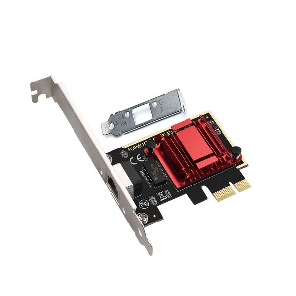 2.5GBase-T PCIe Network Adapter RTL8125B 2500/1000/100Mbps PCI Express Gigabit Ethernet Card RJ45 LAN Controller Support PXE for Windows/Linux/MAC with Low Profile