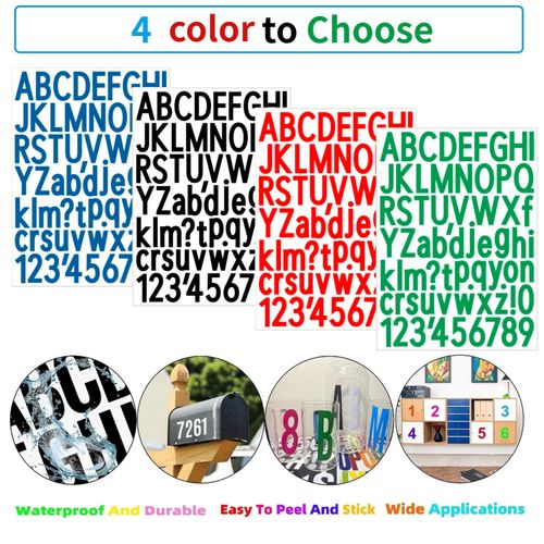 Hopeful Life Feng 10 Sheets Letter Stickers, Alphabet & Number Stickers, 1.5 inch Vinyl Self-Adhesive, Mailbox Numbers, Cup Labels, Holiday Party Decoration (Red, 1.5 inch)