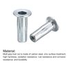 sourcing map M6 Multi-Grip Rivet Nuts, 8pcs Pre-Bulbed Shank Flat Head Threaded Insert Nut Carbon Steel Plus Nuts for Construction Industrial