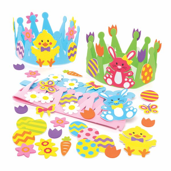 Baker Ross Easter Crowns - Pack of 3, Easter Crafts for Kids (AX814)