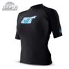 Body Glove Women's Basic Fitted Short Sleeve Rash Guard Tops, Black, Small
