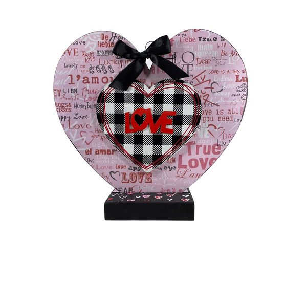 AGD Valentines Decor -  LOVE Double-sided Heart Table Sitter 12inch