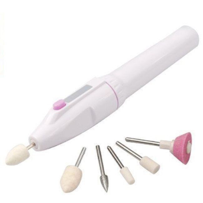 Nail Care  New Pen-shaped electric drill for nails Nail drill Nail machine Nail care Nail file Battery operated Comes with 5 types of drill bits