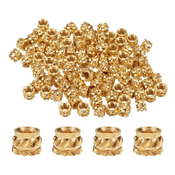 uxcell 50pcs M2.5 Thread Insert Brass Heat Set Insert M2.5x3mm OD 4mm New Ring Insert Nuts 3D Printed Brass Nuts Female Thread Insert Nuts