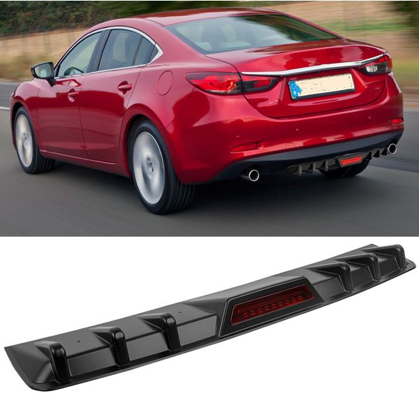 Black Car Rear Bumper Diffuser Lip Spoiler Splitter Kit For Mazda 6 2003-2021