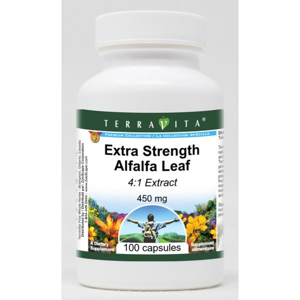 Extra Strength Alfalfa Leaf 4:1 Extract - 450 mg (100 Capsules, ZIN: 511239)