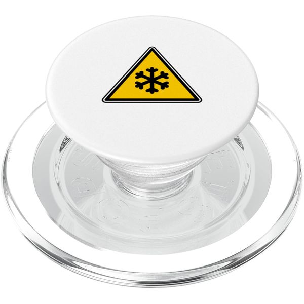 Icy Road Freeze Warning Sign PopSockets PopGrip for MagSafe