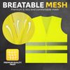 10 Pack Safety Vests -Yellow Reflective High Visibility, Work, Cycling, Road etc
