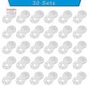 Flying Horse66 30 Sets Plastic Sew on Snap Fasteners, Transparent Press Studs Plastic Snaps Button, 21mm