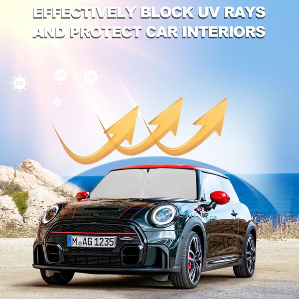 For Mini Cooper 15-2023 Windshield Sunshade Foldable Window Sun Visor Blocks UV