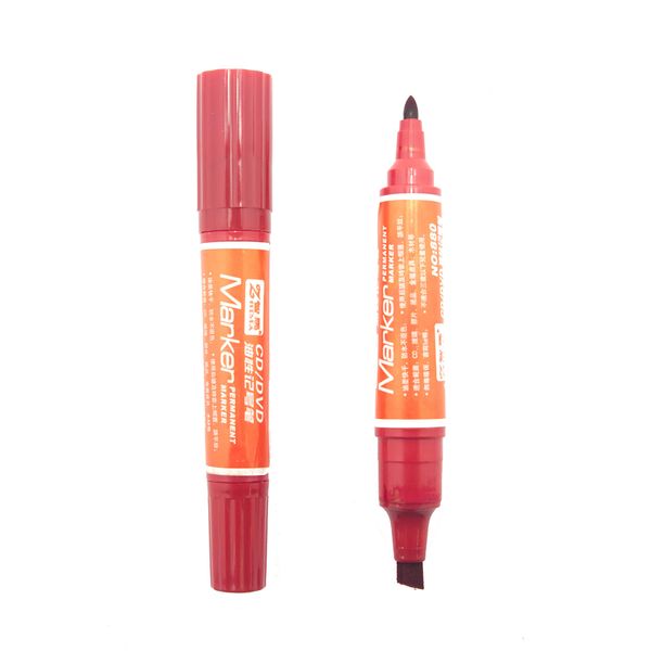 HAND Permanent Marker, Double Side, Thick- Thin, Pack of 2, Red