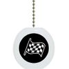 Carolina Hardware and Decor 1111F Black Checkered Flag Ceramic Fan Pull