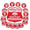 Security Sign Decal 9" with Security Sticker Alarm Camera Dog Mix See Store