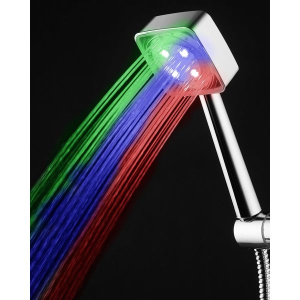 JINYOMFLY LED Duschkopf mit Farbwechsel, Duschkopf mit Licht, LED Handbrause 7 Farben Licht Automatische, Duschbrause LED Farbwechsel, Wassersparend Led Regendusche, Handbrause Dusche LED