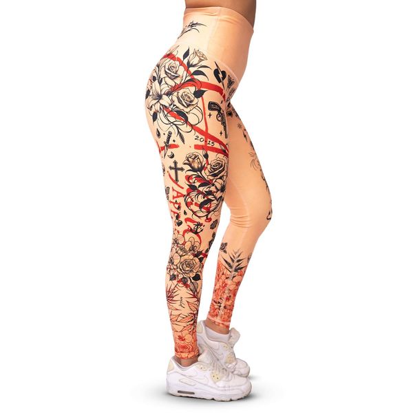 Anarchy Apparel Inked Athletica Nude Compression Leggings