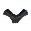 Masonic Piper Drummer Leather Gauntlets/Gloves Black Soft Leather Knight Templar (Medium)