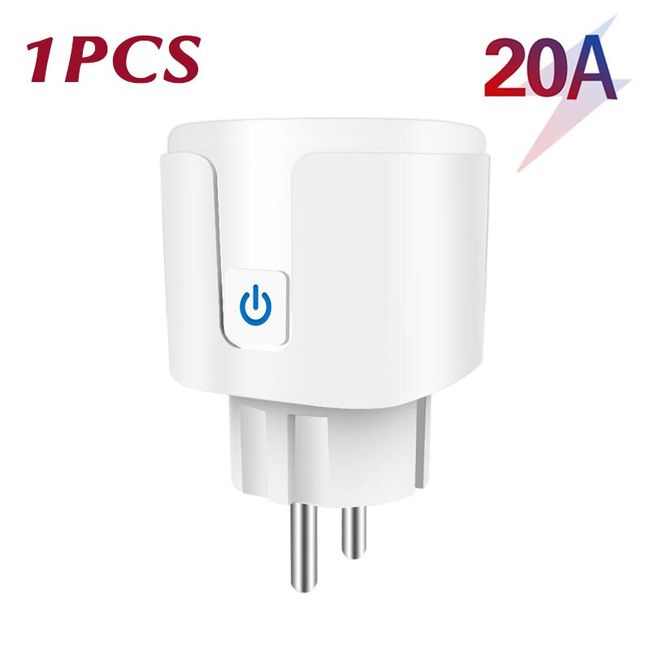 Smart Plug WiFi Socket EU 16A/20A With Power Monitor Timing Function APP  White