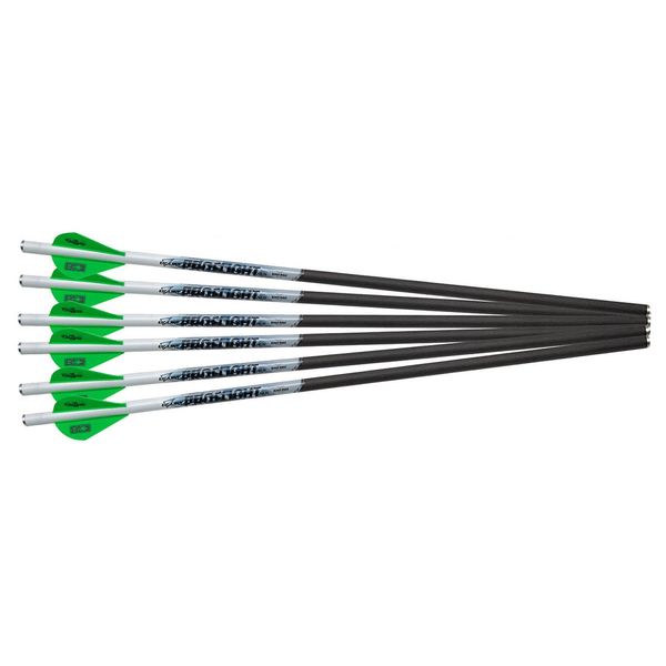 Excalibur ProFlight Archery Hunting Durable Accurate Versatile 2" Blazer Vane Crossbow Carbon Arrows with Rhino Nocks - 6 Pack, 20"