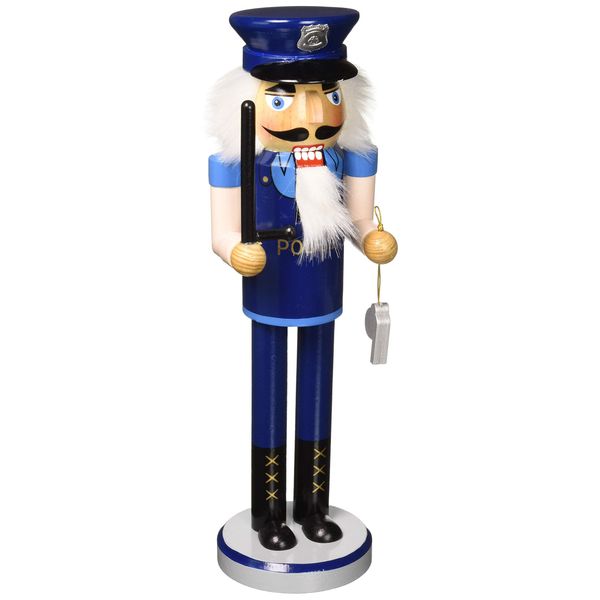 Santa's Workshop 70060 Policeman Nutcracker, 14" Tall, Blue/Black