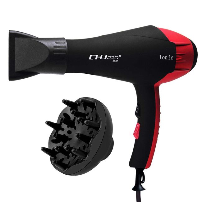 CHJPRO Professional Ionic Hair Dryer,2100W DC Salon Hair Dryer | Lightweight Quiet Blow Dryer for Normal & Curly Hair Includes Diffuser,Nozzle Concentrates and Comb