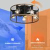 20" Farmhouse Ceiling Fan Light Flush Mount Caged Lights Kit With Remote Control