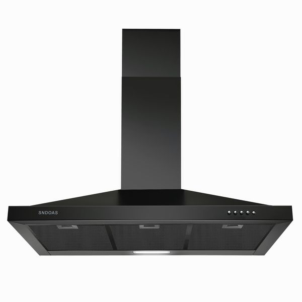36" Wall Mount Range Hood Kitchen Cook Vent 3-Speed Fan w/LED Mechanical Control