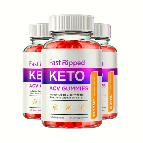 3-Pack Fast Ripped ACV Gummies, FastRippedf for Weight Management - 180 Gummies