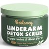 Body Scrub and Armpit Detox Scrub 8.8 oz with Peppermint, Aloe Vera and Walnut Shell Powder, Underarm Scrub Helps on Removing Odor, Deep Cleanse & Exfoliating, for Legs, Knee, Feet, Hands Whole Body