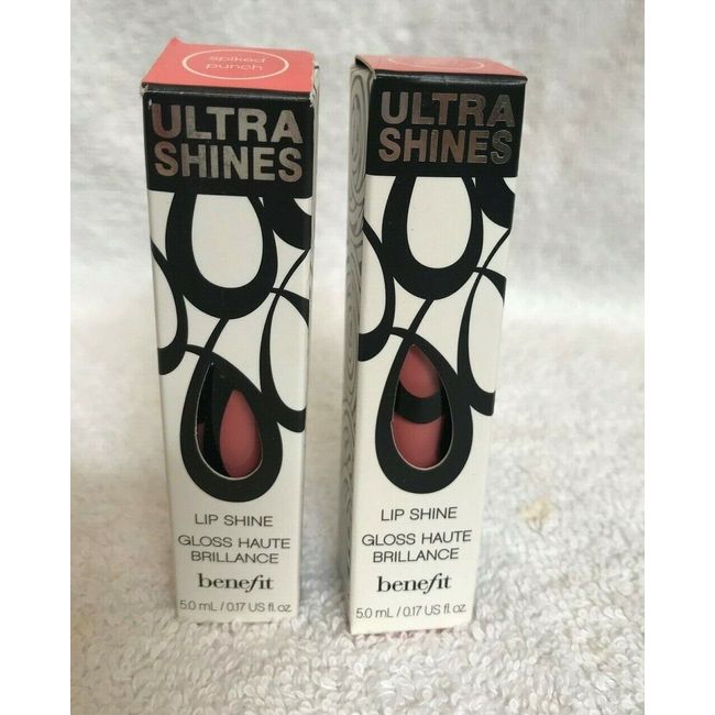 Benefit Ultra Shines Lip Shine Lip Gloss - Spiked Punch (SET OF 2) NEW