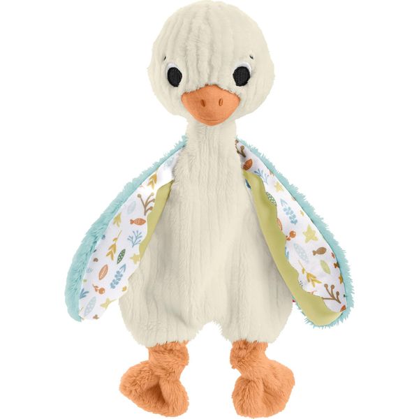 ​Fisher Price Baby Sensory Toy Snuggle Up Goose Plush with Jingle Sounds for Developmental Play Newborns Ages 3+ Months