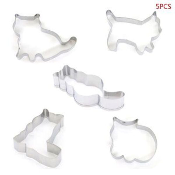 5pcs/set Animal Pet for Cookie Cutter Mold 3D Sugar Craft Pastry Biscuit Fon