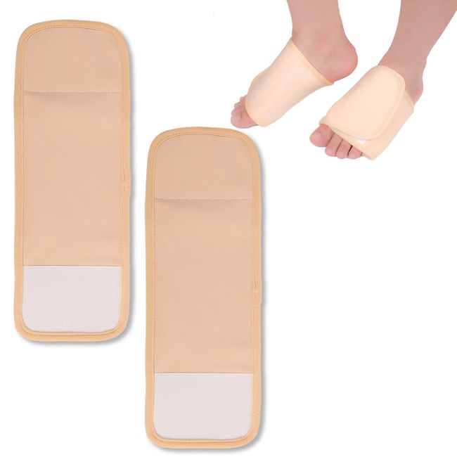 2pcs Castor Oil Foot Pack, Reusable Castor Oil Foot Pack Wrap Oil-Proof Castor Oil Compress Pads Adjustable Soft Flanell Cloth Castor Oil Pack for Foot (Khaki)