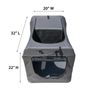 Large Grey Soft Sided Portable Dog Crate Lightweight Travel Collapsible