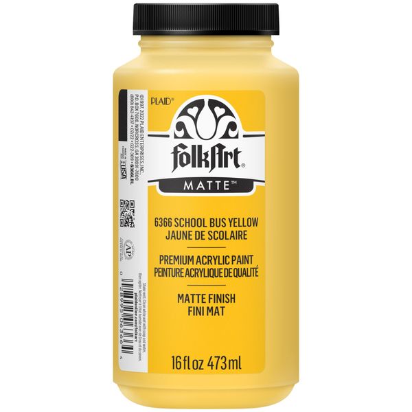 FolkArt Assorted Colors, School Bus Yellow, 16 oz