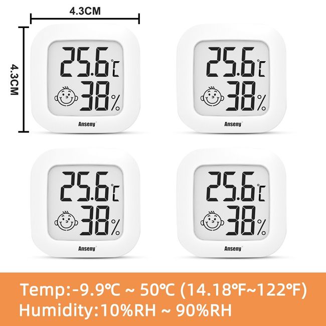 10 Pack Mini Hygrometer Thermometer, Digital Temperature Humidity Meters  Gauge Monitor, LCD Display Indoor Thermometer Hygrometer for Humidifiers