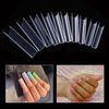 Extra Long C Curve Nail Tips Half Cover Clear French Nails XXL Deep Fingernails Acrylic Straight Square Tips 500PCS DIY Nail Art Nails Extension