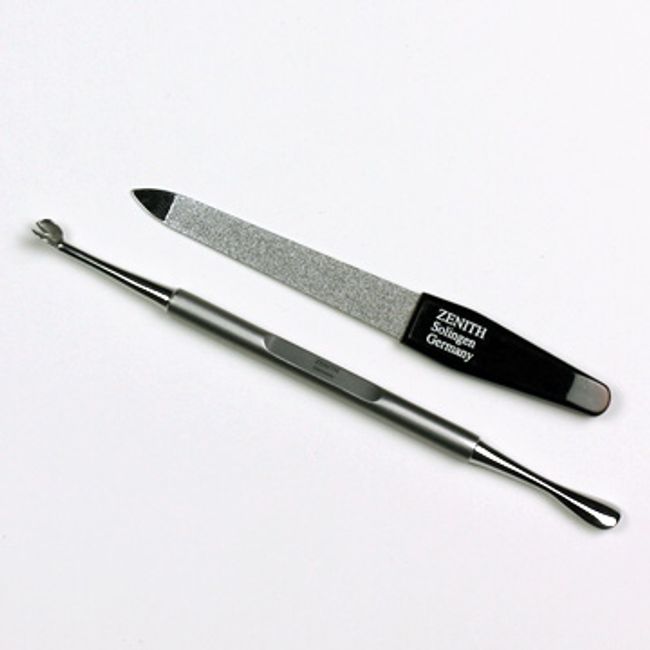 Solingen (Germany) AXiON<br> 2-piece set cuticle cutter/cuticle pusher + nail file (small size) #slg007954<br>