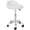 Salon Rolling Stool Adjustable Tattoo Massage Chair PU Cushion w/Backrest 3PCS